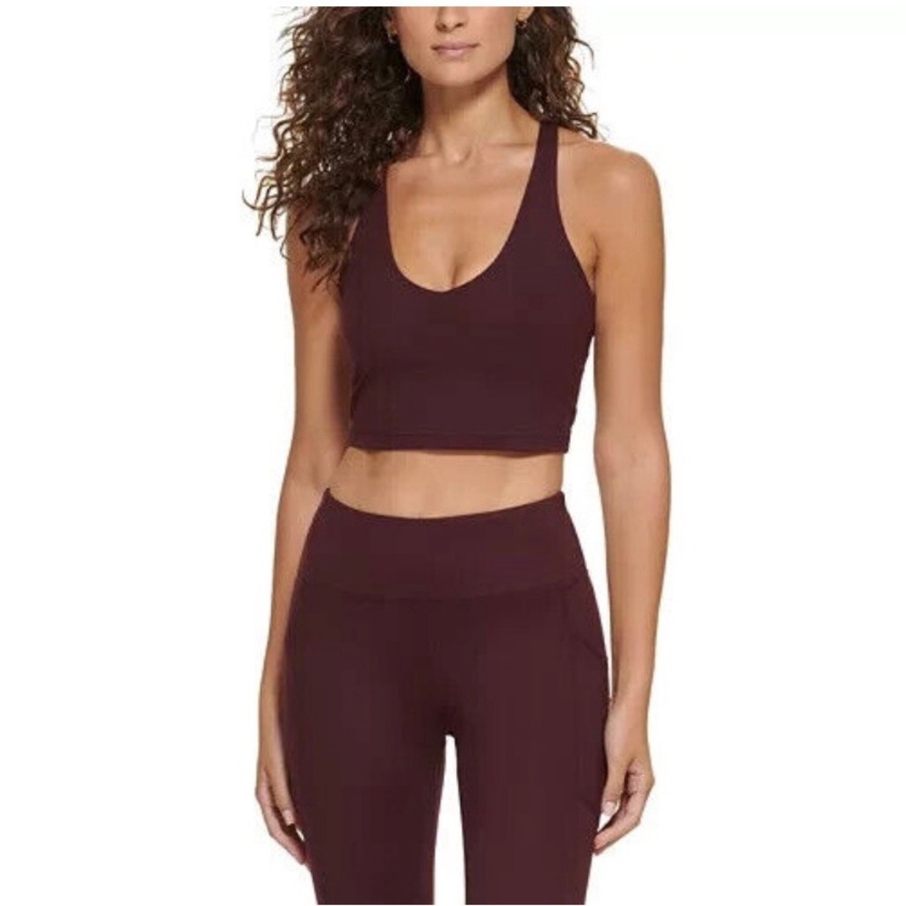 Women's Burgundy DKNY  crop top /sportsbra